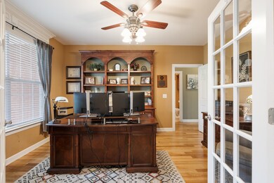 Solid wood built in adds class to the office space.
