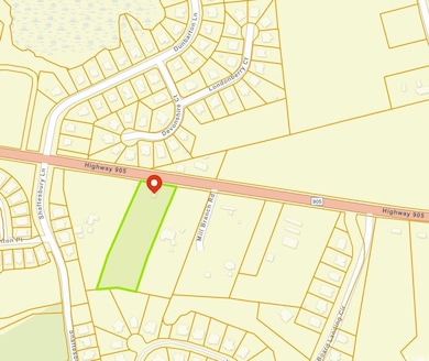 Map showing property parcels