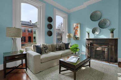 This living room is south facing and light and bri