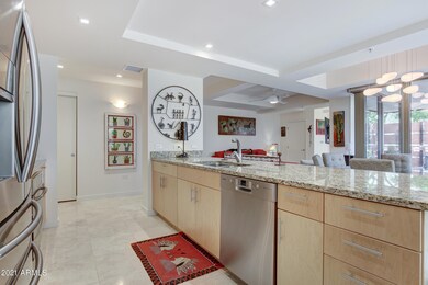 Kitchen Opens into Living Area