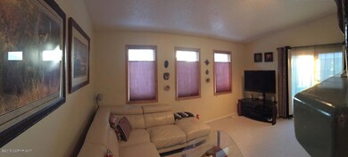 Elegant living room with large windows