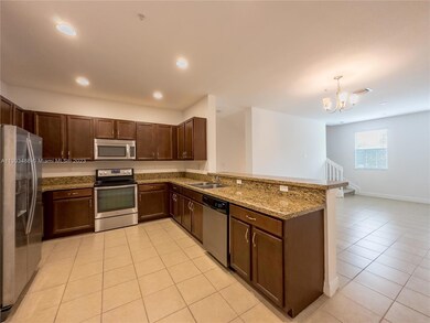 kitchen with living  room view