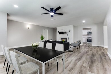 Dining room with light hardwood / wood-style floor