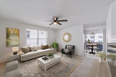 Digital staging of living room and kitchen dining 