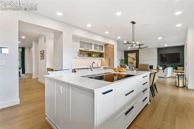 Island has flush inset Induction Cooktop and is also pre plumbed for gas.  2 dishwashers, 2 refrigerators, 2 ovens, microwave and Full size Freezer!
