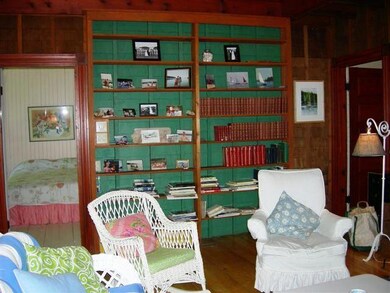 Living room bookshelves with master...