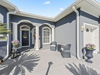 Elegant covered front entrance