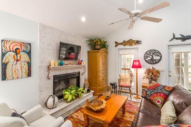 Living room. Wood burning fireplace.