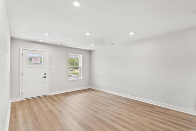 Foyer featuring recessed lighting and light wood-type flooring