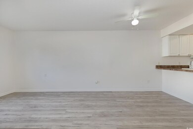 Spare room with ceiling fan and light hardwood / w
