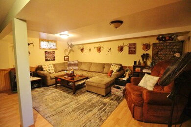 Family room in basement