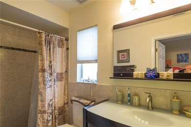 updated master bath with new vanity and decorative