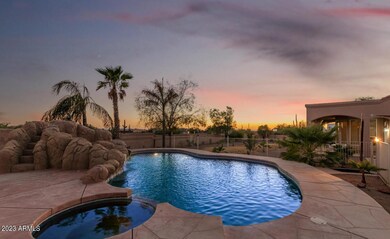 Sunset poolside views