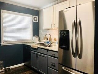 Kitchen with dishwasher and refrigerator