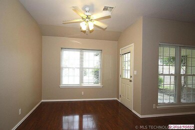 Another view of the eating area. The door leads to