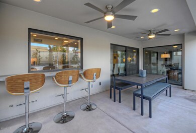 Outdoor dining, both bar and patio