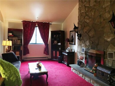 The expansive living room has ample room for seati