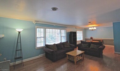 lots of natural light and views from the living room and dining room windows