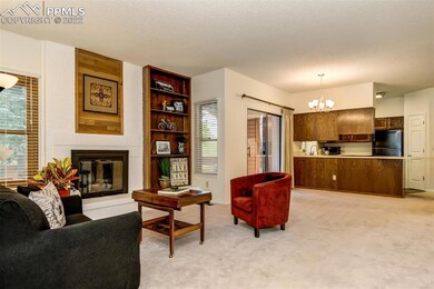 Spacious living area with gas fireplace