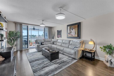 Living room is large and spacious with water views