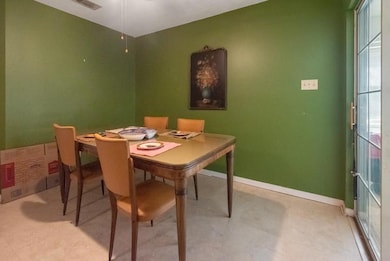 Dining space with baseboards