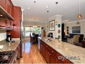 Large Kitchen-Cherry Cabinets