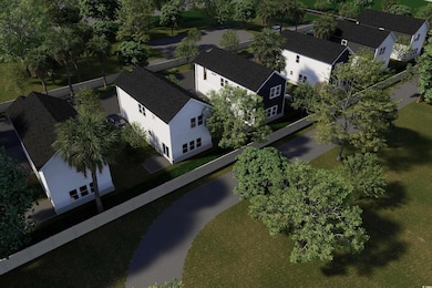 Aerial perspective of suburban area