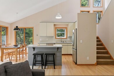 Open concept kitchen - wood floors