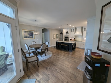 Kitchen and eating space, furnished
