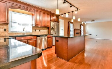 Open, updated kitchen