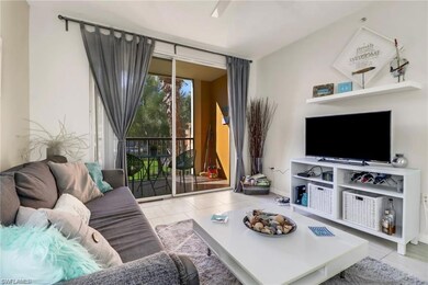 View of tiled living room