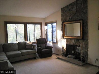 Bright, spacious living room with vaulted ceiling 