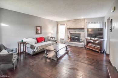 Living room with fireplace