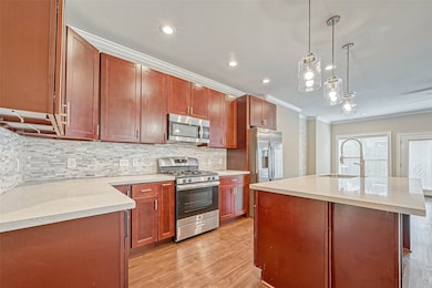 Modern kitchen with lots of cabinet space.