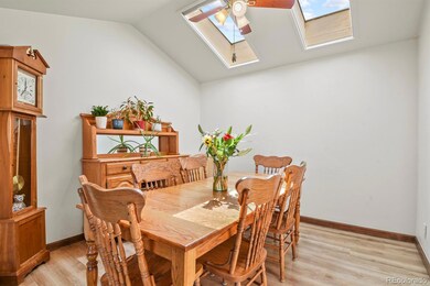 Dining room with skylight for great natural light