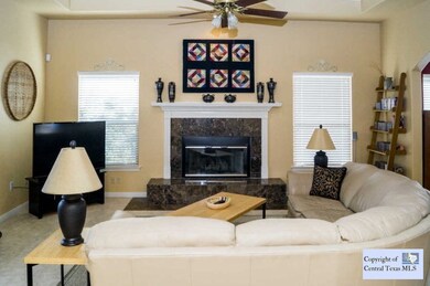 Living Room: Gas fireplace in living area.