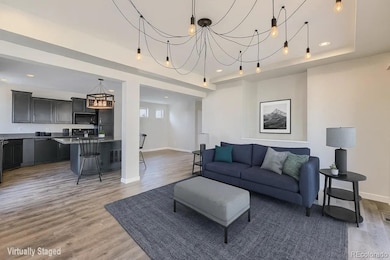 Digitally staged living room