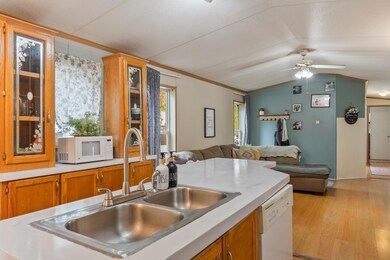 Kitchen into living room