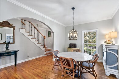 The dining room is just off the foyer.