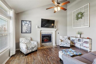 Electric fireplace and newer luxury vinyl floors