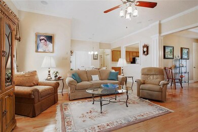 Open floor plan with living area open to both dini