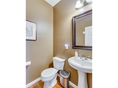This half bath is located just off of the family r