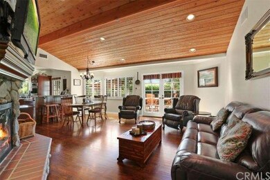 Stunning family room space is like a ski lodge wit