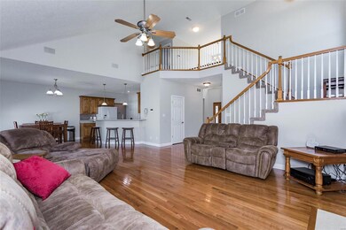 Living Room area with view of 17' high ceiling