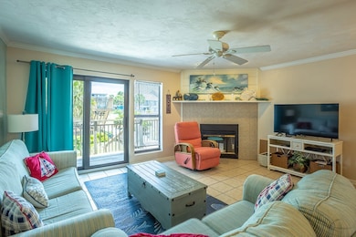 Living room with deck access
