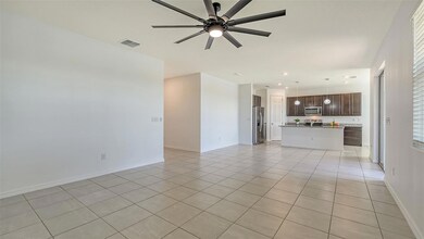 View of kitchen from great room.