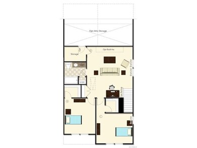 2nd floor layout - home will have the opt Attic St