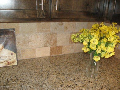 Travertine backsplash