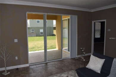 View from the great room to the covered patio.