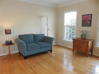 Sunny Living Room with hardwood floor